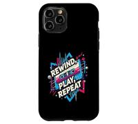 Rewind Play Repeat 80s 90s Cassette Tape Retro Music Lover Custodia per iPhone 11 Pro