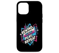 Rewind Play Repeat 80s 90s Cassette Tape Retro Music Lover Custodia per iPhone 12/12 Pro