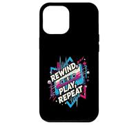 Rewind Play Repeat 80s 90s Cassette Tape Retro Music Lover Custodia per iPhone 12 Pro Max