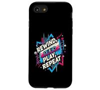 Rewind Play Repeat 80s 90s Cassette Tape Retro Music Lover Custodia per iPhone SE (2020) / 7/8