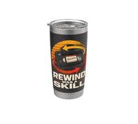 Rewind Was A Skill Nastro VHS anni '80 anni '90 retrò Bicchiere termico in acciaio inox doppia parete