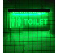 REWIS Divertenti insegne al Neon a LED per Toilette, luci al Neon con Incisione Plug-in Personalizzata, per l'insegna Luminosa del Bagno dell'hotel del Centro Commerciale,Verde,60x30cm