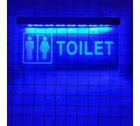REWIS Divertenti insegne al Neon a LED per Toilette, luci al Neon con Incisione Plug-in Personalizzata, per l'insegna Luminosa del Bagno dell'hotel del Centro Commerciale,Blu,30x15cm