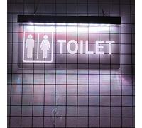 REWIS Divertenti insegne al Neon a LED per Toilette, luci al Neon con Incisione Plug-in Personalizzata, per l'insegna Luminosa del Bagno dell'hotel del Centro Commerciale,Bianca,40x20cm