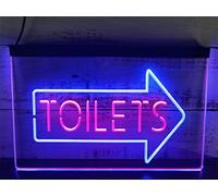 REWIS Guida all'Ingresso della Toilette Insegna al Neon a LED, luci al Neon incise 3D a Doppio Colore USB Personalizzate, per Il Bagno del Centro Commerciale Appeso Decorativo dimmerabile,B,30x20cm