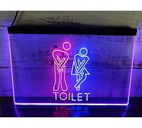 REWIS Guida all'Ingresso della Toilette Insegna al Neon a LED, luci al Neon incise 3D a Doppio Colore USB Personalizzate, per Il Bagno del Centro Commerciale Appeso Decorativo dimmerabile,F,30x20cm