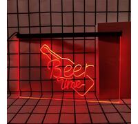 REWIS Insegne al Neon a LED per l'ora della Birra, luci al Neon a Tinta Unita con oscuramento Tramite USB, per Decorazioni Luminose da Appendere alle pareti dei Locali della Birra,Rosso,30x20cm