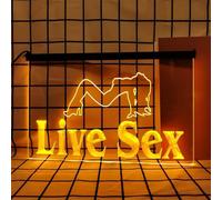 REWIS Insegne al Neon a LED per Sesso dal Vivo, luci al Neon con oscuramento alimentate Tramite USB, per Decorazioni Luminose da Appendere alle pareti di Una Discoteca per Ballerini,Arancia,60x40cm