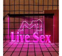 REWIS Insegne al Neon a LED per Sesso dal Vivo, luci al Neon con oscuramento alimentate Tramite USB, per Decorazioni Luminose da Appendere alle pareti di Una Discoteca per Ballerini,Rosa,60x40cm