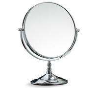 REWIS Specchio da Trucco da Tavolo da 8 Pollici, Specchio da Toeletta Ingranditore Ruotabile su 2 Lati, Specchio da Barba Rotondo in Ottone da Banco HD,K,3X