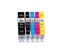 REwNXA Cartuccia di inchiostro compatibile Set per stampanti PGI580 CLI581 tra cui TR7550 TR8550 TS6151 TS6150 5 Pacchetto