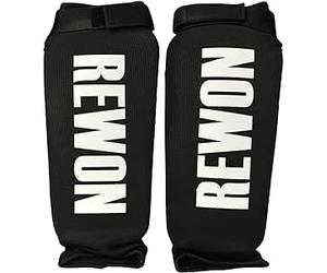 REWON Paratibia Kick Boxing Muay Thai - Cotone Kontact Parastinchi da Uomo per MMA Allenamento Sparring Arti Marziali Boxe Karatè Piedi Protezione