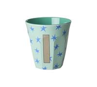 ReWu Rice - Bicchiere in melamina medio con stelle e lettere, bicchiere per bambini, bicchiere da campeggio, bicchiere da bere, resistente alle rotture, senza BPA, 250 ml