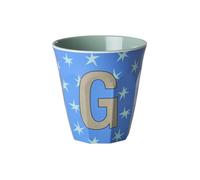 ReWu RICE Bicchiere in melamina Medio Stelle - Lettera G - Bicchiere per bambini Bicchiere da campeggio Bicchiere per bere Stoviglie in melamina Resistente alle rotture Senza BPA 250ml