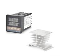 REX-C100 PT100 Termostato Digitale Regolatore di Temperatura Uscita SSR 40DA Relè SSR Radiatore in Alluminio Dissipatore di Calore 1 m Resistenza 1 Pz(Set 1)