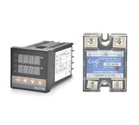 REX-C100 PT100 Termostato Digitale Regolatore di Temperatura Uscita SSR 40DA Relè SSR Radiatore in Alluminio Dissipatore di Calore 1 m Resistenza 1 Pz(Set 2)
