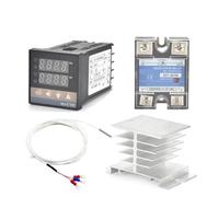 REX-C100 PT100 Termostato Digitale Regolatore di Temperatura Uscita SSR 40DA Relè SSR Radiatore in Alluminio Dissipatore di Calore 1 m Resistenza 1 Pz(Set 4)