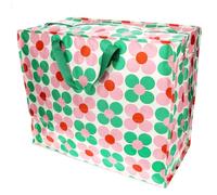 Rex London - Borsa gigante XXL, custodia con chiusura lampo, motivo colorato (margherita rosa/verde)