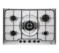 Electrolux PX750UV Serie Soft Piano Cottura 5 Fuochi a Gas 75 cm (1 Bruciatore Wok Tripla Corona) colore Inox