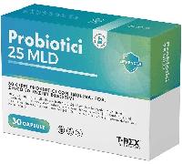 Rex Probiotici 25 mld 30 Capsule Integratore per l'Equilibrio della Flora Intestinale