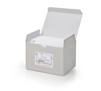 Scatola 100 biglietti + 100 buste - Lutto - bianco - 90 x 140 mm - 240gr - Rex S