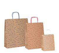 REX SADOCH - SDF36ASSSTE - Shopper natale - 36 x 12 x 41 cm - carta kraft - fantasia stelline - colori assortiti - Rex Sadoch - 99111 - Conf. da 25 Pz. - SDF36ASSSTE