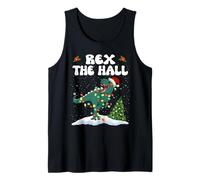 Rex The Hall Trex Dinosaur Christmas Santa Hat Funny Xmas Canotta