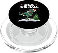 Rex The Hall Trex Dinosaur Christmas Santa Hat Funny Xmas PopSockets PopGrip per MagSafe