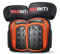 REXBETI Ginocchiere per lavoro, ginocchiere in gel da costruzione, resistenti, comode, antiscivolo, per la pulizia di pavimenti e giardini, cinghie elastiche resistenti, 1 paio