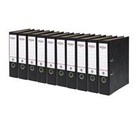 Rexel -10 raccoglitori a leva, formato A4, capacità 500 fogli, larghezza dorso 75 mm, carta resistente e durevole, ideale per archiviare e archiviare a casa, scuola e ufficio, nero, AZ2115547
