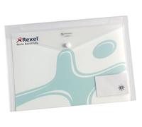 REXEL Buste con bottone A4 Ice portabigli da visita - Trasparente - 2101663