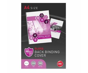 Rexel CE020071 Binding Covers Plain 250gsm A4 Gloss , White (Pack 50x2)