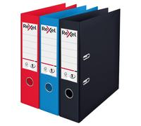 Rexel Choices A4 Lever Arch Files, 3-Pack Assorted Colors (Black, Red, Blue), Du