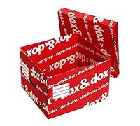 Scatola Dox&Dox - con coperchio - 39,5x28x35,5 cm - bianco e rosso - Esselte Dox