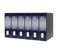 Rexel Esselte Dox 1 Raccoglitore a Leva Formato Commerciale D8, A4, Blu, Confezione da 6 Pezzi