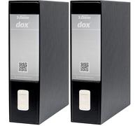 Rexel Esselte Dox 1 Raccoglitore a Leva Formato Commerciale D8, A4, Nero, 1 Pezzo (Confezione da 2)