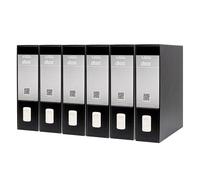 Rexel Esselte Dox 1 Raccoglitore a Leva Formato Commerciale D8, A4, Nero, Confezione da 6 Pezzi