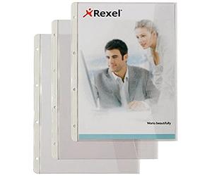 Rexel HETZEL Dokumenten-Prospekthülle, A4, PVC, genarbt, 0,13 mm, 5 Pezzi