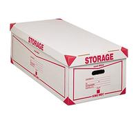 KING MEC - 00160400 - Scatola Storage - con coperchio - 38,5x26,4x75,5 cm - bianco e rosso - 1604 Esselte Dox - 30353 - Conf. da 8 Pz. - 00160400