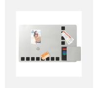 Rexel Nobo Piccola Lavagna Magnetica con Quadratini in Gomma Piuma Montabile a Parete, 4xPennarelli, 2xMagneti, 1xGomma, Kit di Montaggio e Contenitore per Pennarelli Integrato, 610 x 390 mm, Bianco