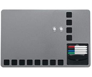 Rexel Nobo Piccola Lavagna Magnetica con Quadratini in Gomma Piuma Montabile a Parete, 4xPennarelli, 2xMagneti, 1xGomma, Kit di Montaggio e Contenitore per Pennarelli Integrato, 610 x 390 mm, Bianco
