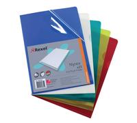 Rexel Nyrex Premium A4 Document Folder, Assorted Colours, Embossed, 100mic, Cut