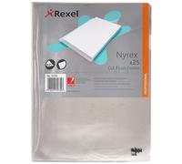 Rexel Nyrex Premium A4 Document Folder, Clear Embossed, 100mic, Cut Flush, L-Fol