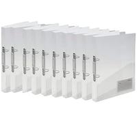 Rexel Raccoglitori a 2 anelli trasparenti, formato A4 confezione da 10 bianco