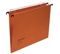Rexel Signaletic Cartelle Sospese per cassetto con fondo a V, Interasse 33 cm, Arancione, Confezione da 25 pz, 10400