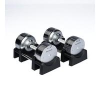 REXGYM Manubrio Regolabile a Carico Variabile Cromati Pesi con Scatti da 1,5 (Cromati 4-32.5KG, Coppia)