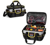 Rexmica 32cm Robusta Borsa porta Attrezzi per Uomo, Piccola Borsa Attrezzi Lavoro Tattica, Borse per Utensili con Fondo Spesso Imbottito e Tracolla per Elettricisti, Carpentieri, Fai da te, Giardinier