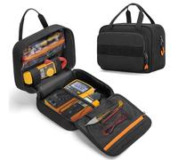 Rexmica Borsa per tester elettrico compatibile con multimetro digitale Fluke e misuratori a morsetto, borsa da trasporto con tasche multiple per elettricista (solo borsa)