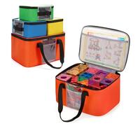 Rexmica Confezione da 4 sacchetti per giocattoli per piastrelle magnetiche, borsa organizer multifunzione per giocattoli, blocchi magnetici per piastrelle, custodia da viaggio con parte superiore