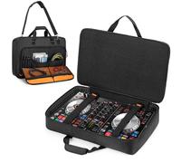 Rexmica Custodia per controller DJ compatibile con Pioneer DDJ SR/DDJ SR2/DDJ REV1/Denon MC4000/Numark NVII/Hercules Inpulse 500, borsa per controller DJ per cavo o accessori (M, nero)